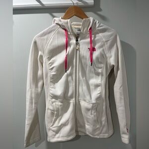The North Face Cream Fleece Jacket with Breast Cancer Decal